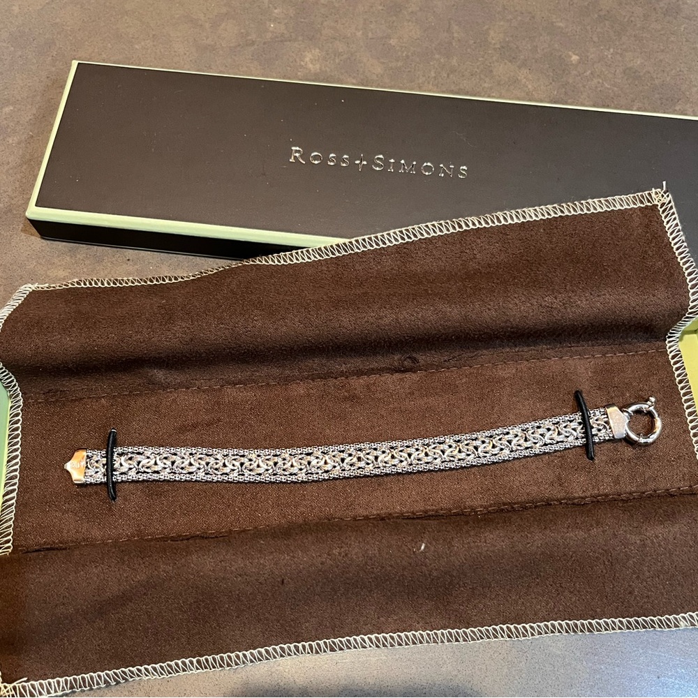 Ross-Simons .925 Sterling Silver Byzantine Woven Link Bracelet | Original Box